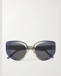 Loewe Sonnenbrille mit rundem Rahmen aus Azetat mit Farbverlauf Blau