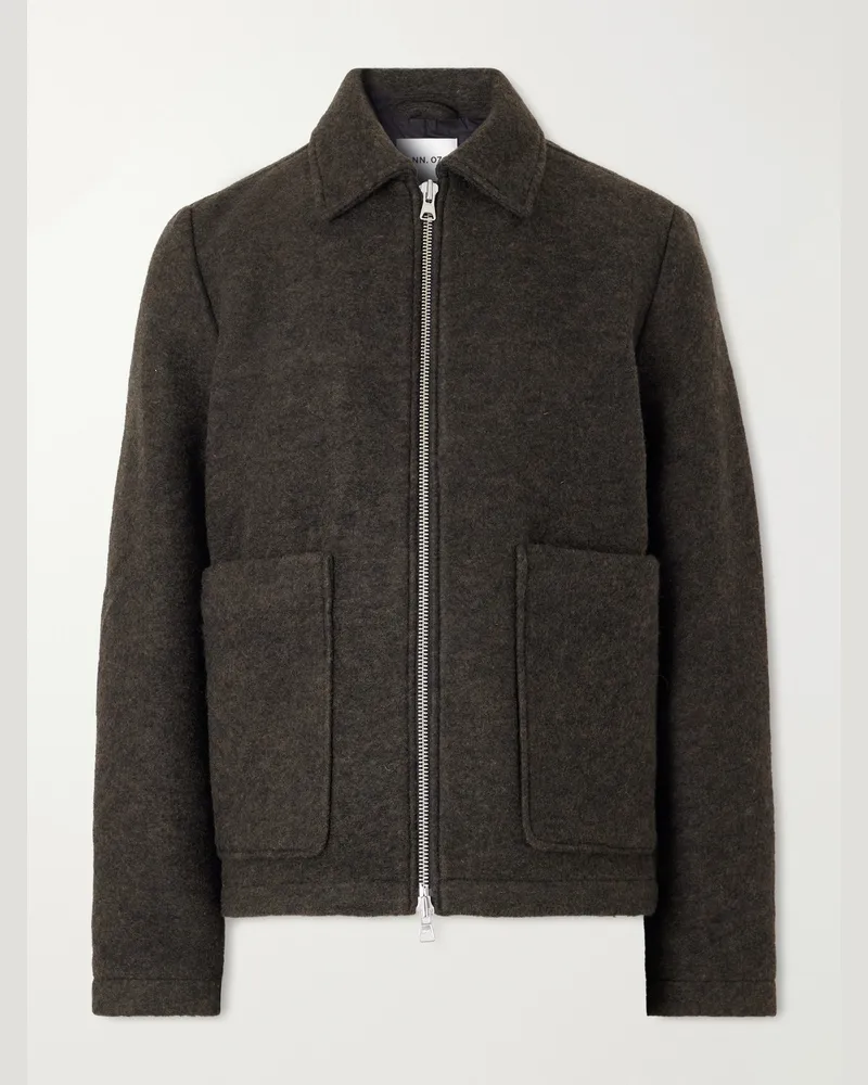 NN 07 Gael Brushed Wool-Blend Jacket Gray