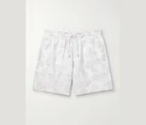 Moopea Straight-Leg Mid-Length Metallic-Jacquard Swim Shorts