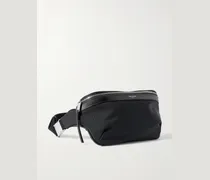 Leather-Trimmed Canvas Belt Bag