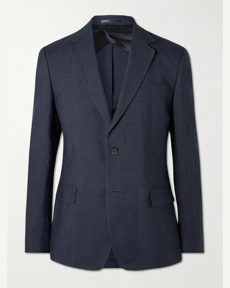 MR P. Regular-Fit Linen Suit Jacket Blue