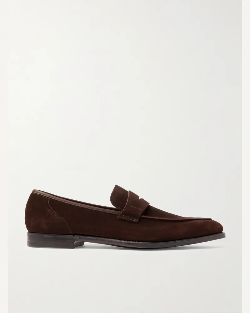 George Cleverley George Suede Penny Loafers Brown