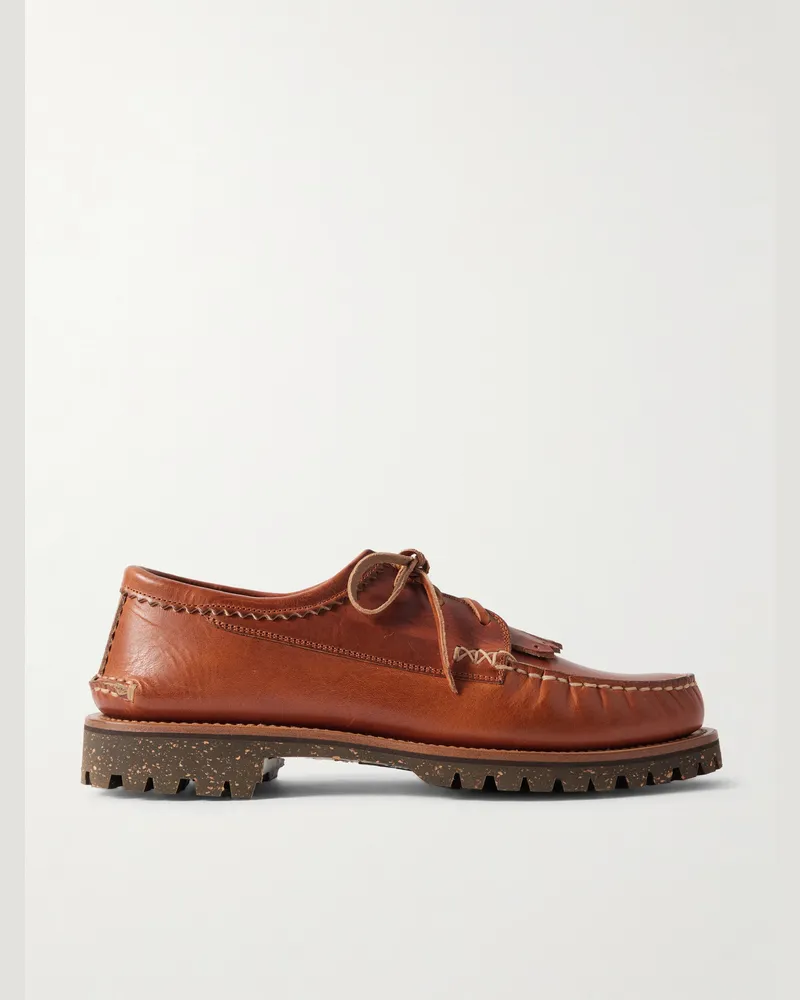 YUKETEN Bootsschuhe aus Leder mit Haferlasche Braun