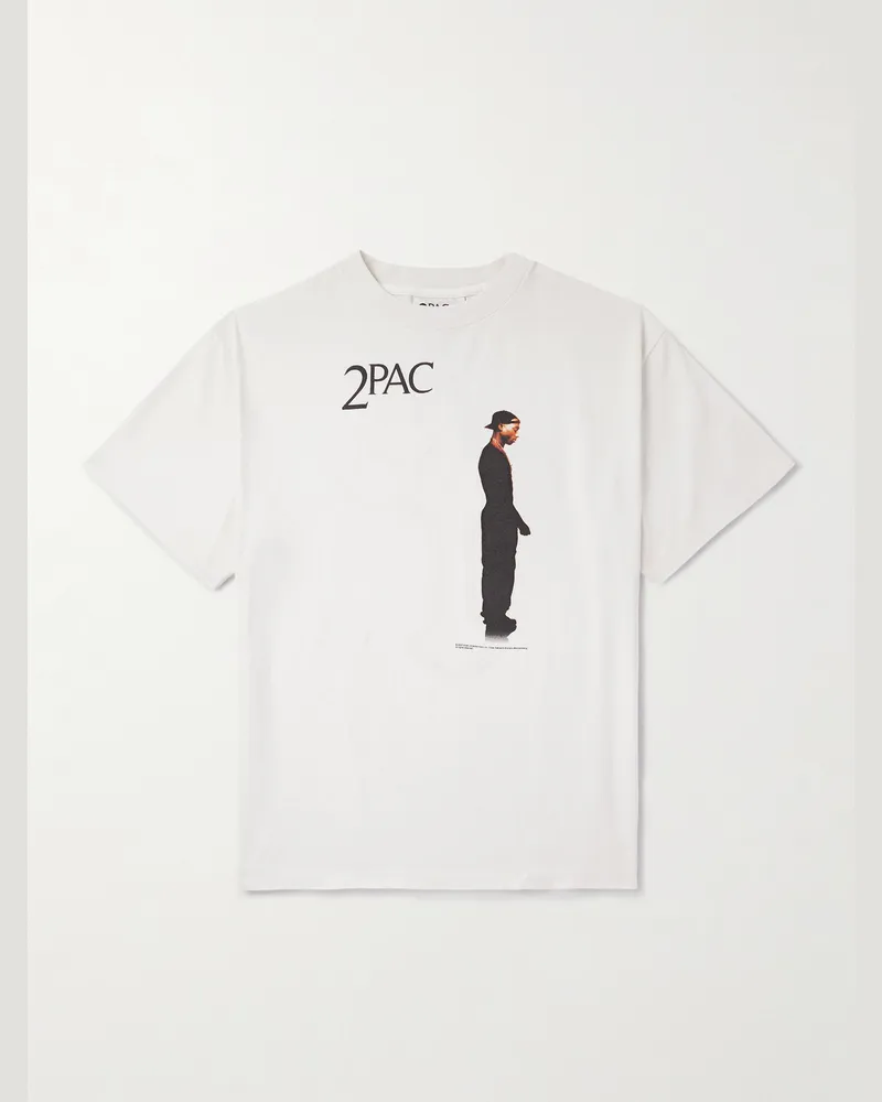 SAINT MXXXXXX 2Pac T-Shirt aus Baumwoll-Jersey mit Print Weiß