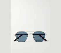 Santos de Cartier Aviator-Style Silver-Tone Sunglasses