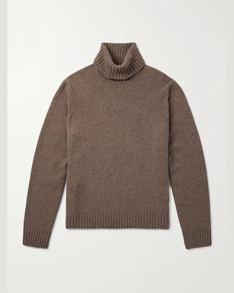Loro Piana Parksville Rollkragenpullover aus Baby-Kaschmir Braun