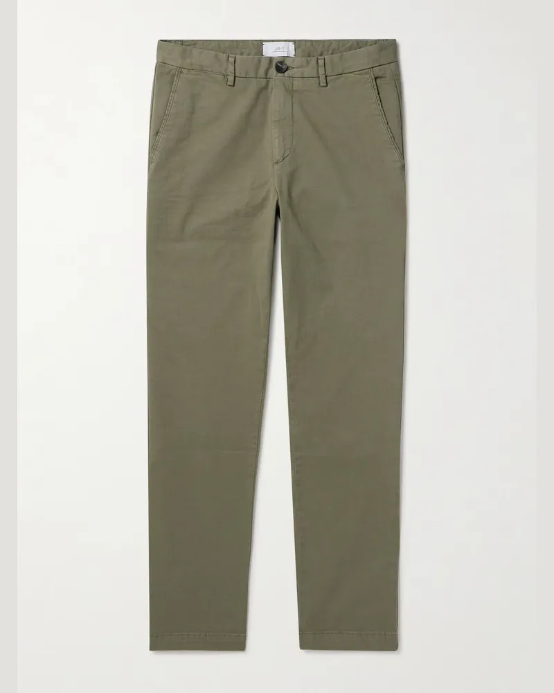 MR P. Samuel Straight-Leg Cotton-Blend Twill Chinos Green