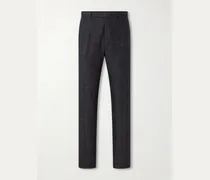 Linen Delave Check Slim Suit Trousers