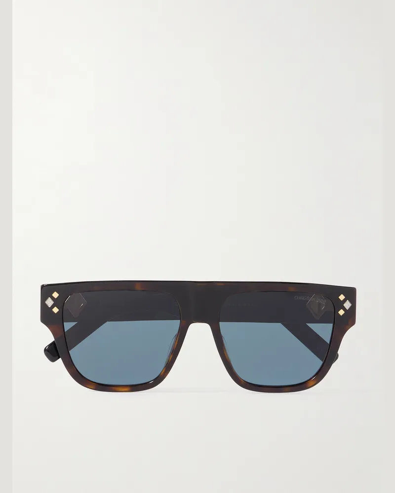 Dior CDDiamond S6I Sonnenbrille mit D-Rahmen aus Azetat Horn