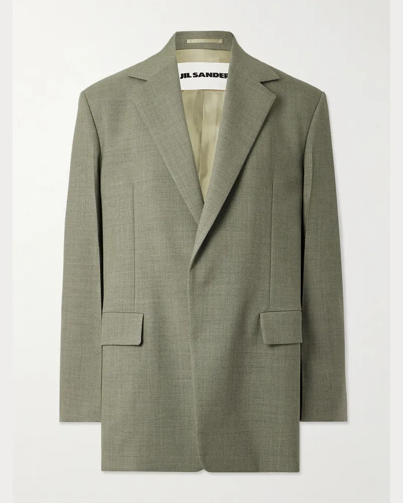 Jil Sander Mohair and Wool-Blend Blazer Green