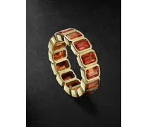 Memoire-Ring aus 14 Karat Gold mit orangefarbenen Saphiren