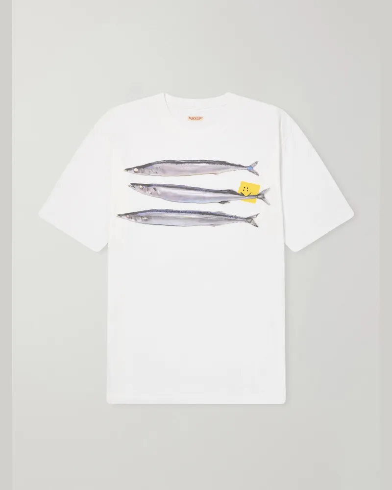 KAPITAL Printed Cotton-Jersey T-Shirt White