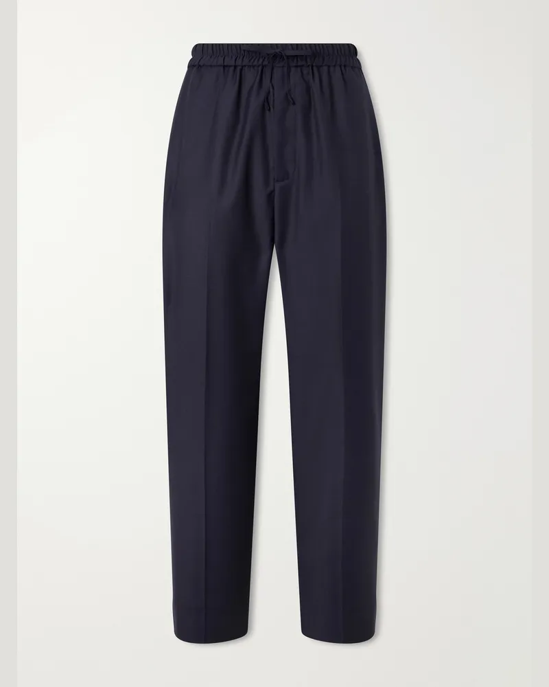 Officine Generale Nilson Straight-Leg Wool, Cashmere and Silk-Blend Suit Trousers Blue