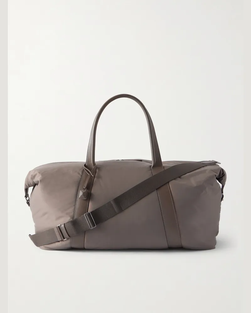 Loro Piana Weekender aus Shell mit Lederbesatz Braun