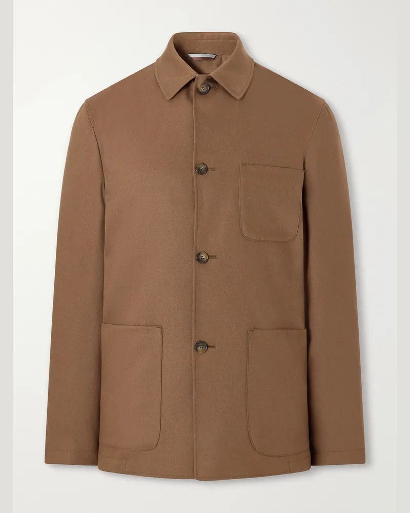 Canali Wool-Blend Jacket Brown