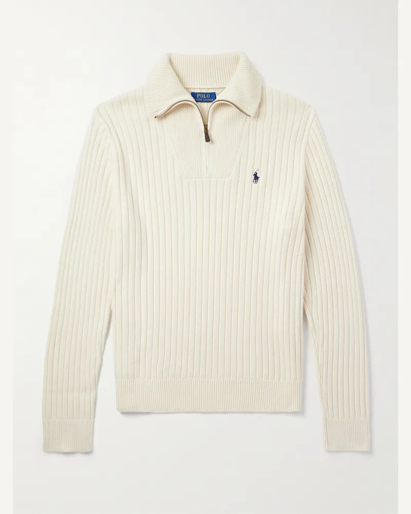 Ralph Lauren Troyer aus einer Woll-Baumwollmischung mit Logostickerei Neutral