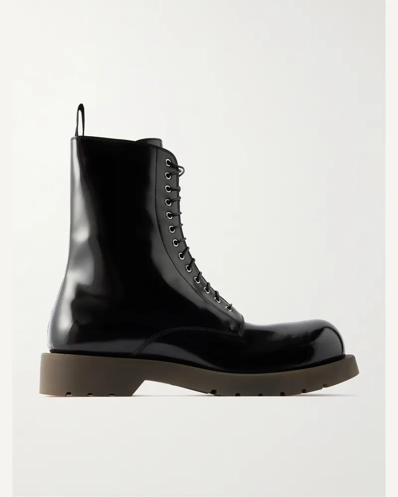 Jil Sander Schnürstiefel aus Leder Schwarz
