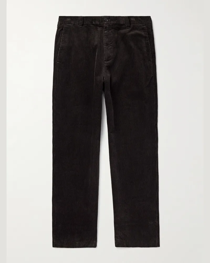 NN 07 Paw 50004 gerade geschnittene Hose aus Biobaumwollcord Braun