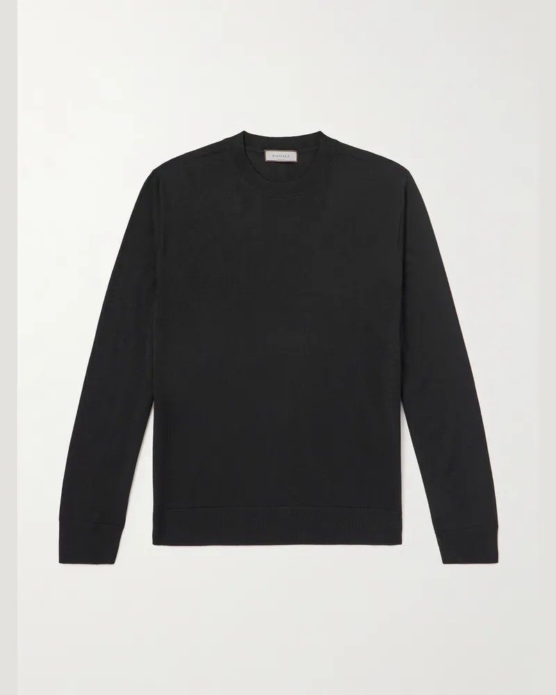 Canali Pullover aus Wolle Schwarz