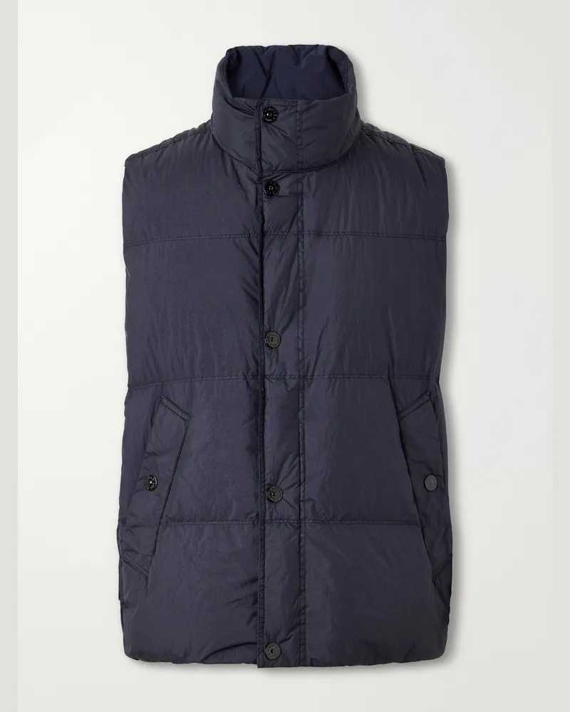 Stone Island Garment-Dyed Quilted Shell Gilet Blue