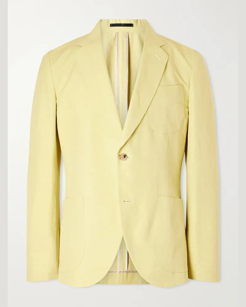 Paul Smith Cotton and Linen-Blend Blazer Yellow