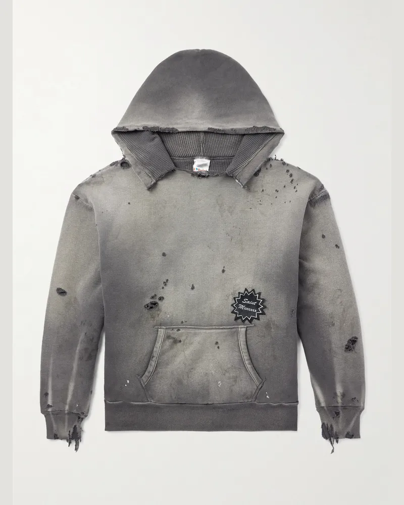 SAINT MXXXXXX Cotton-Jersey Hoodie Gray