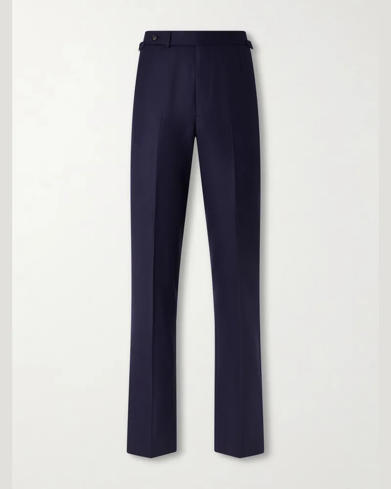 Dunhill Tapered Wool Trousers Blue