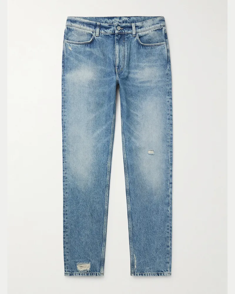 Givenchy Gerade geschnittene Jeans mit Distressed-Details Blau