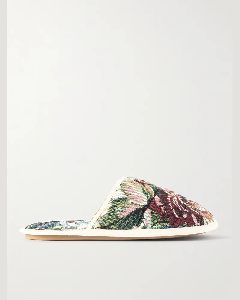 Valentino Garavani Slippers aus Jacquard mit Logodetail Neutral