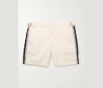 Bulldog gerade geschnittene mittellange Badeshorts aus recyceltem Shell mit Print
