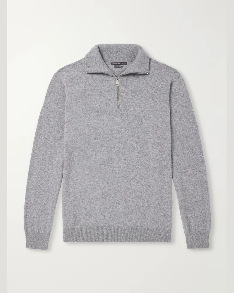 Begg & Co Heriot Half-Zip Cashmere Sweater Gray