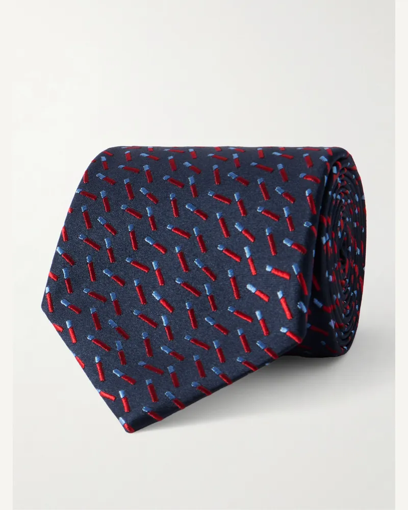 Charvet Krawatte aus Seiden-Jacquard, 8,5 cm Blau