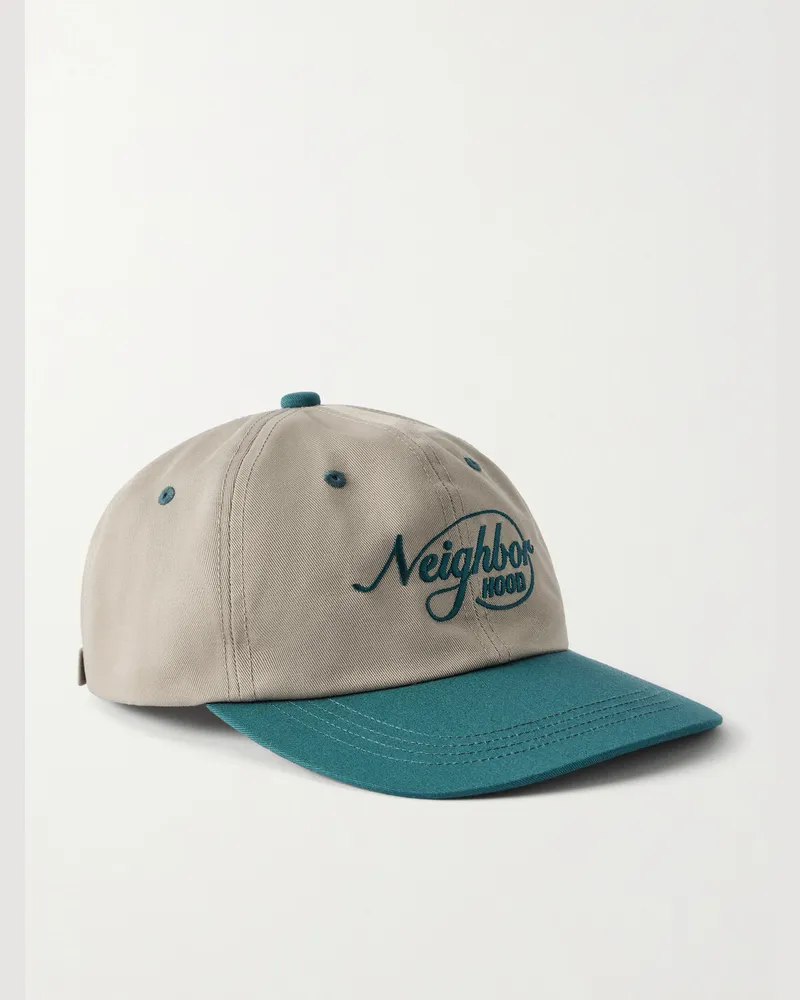Neighborhood Two-Tone Logo-Embroidered Twill Baseball Cap Green