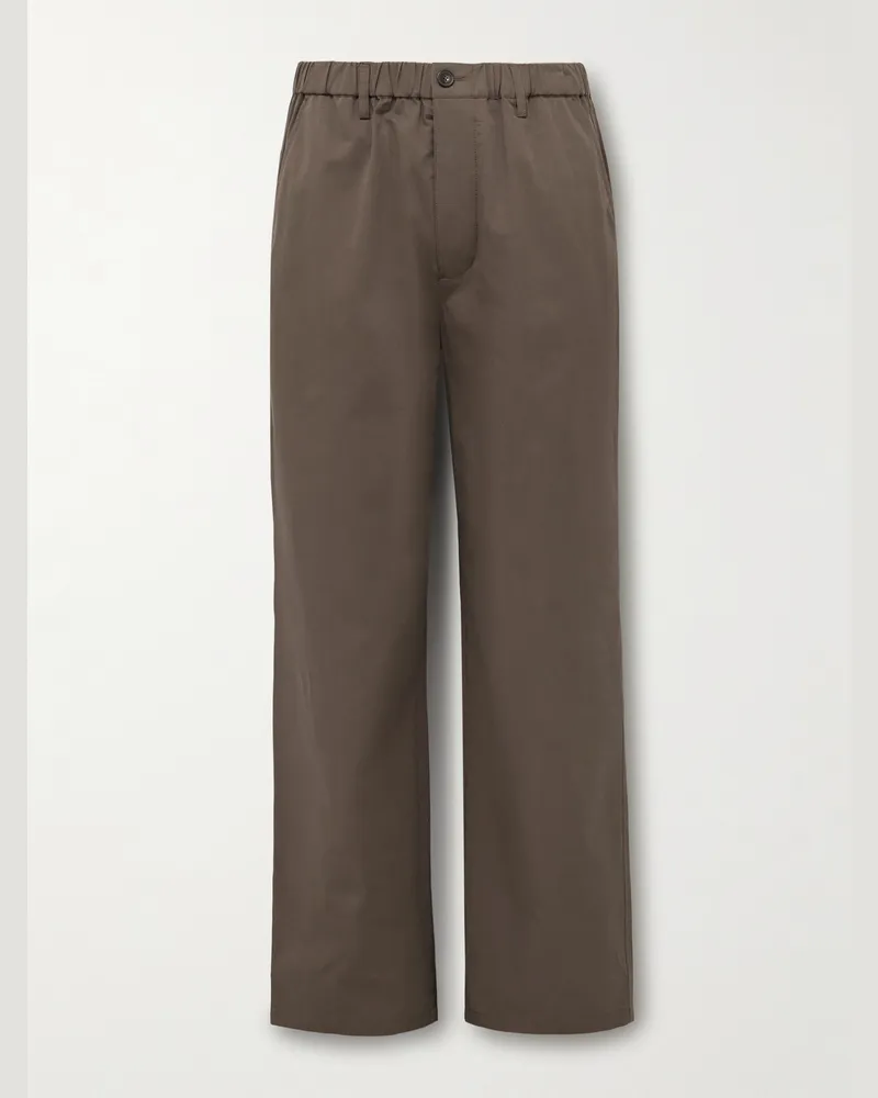 Frame Denim Easy gerade geschnittene Hose aus Baumwoll-Twill Braun