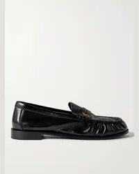 Saint Laurent Le Loafer Monogram Pennyloafers aus Leder mit Logoapplikation Schwarz