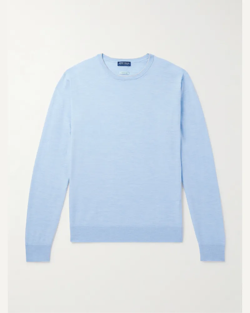 Peter Millar Excursionist Flex Pullover aus einer Merinowollmischung Blau