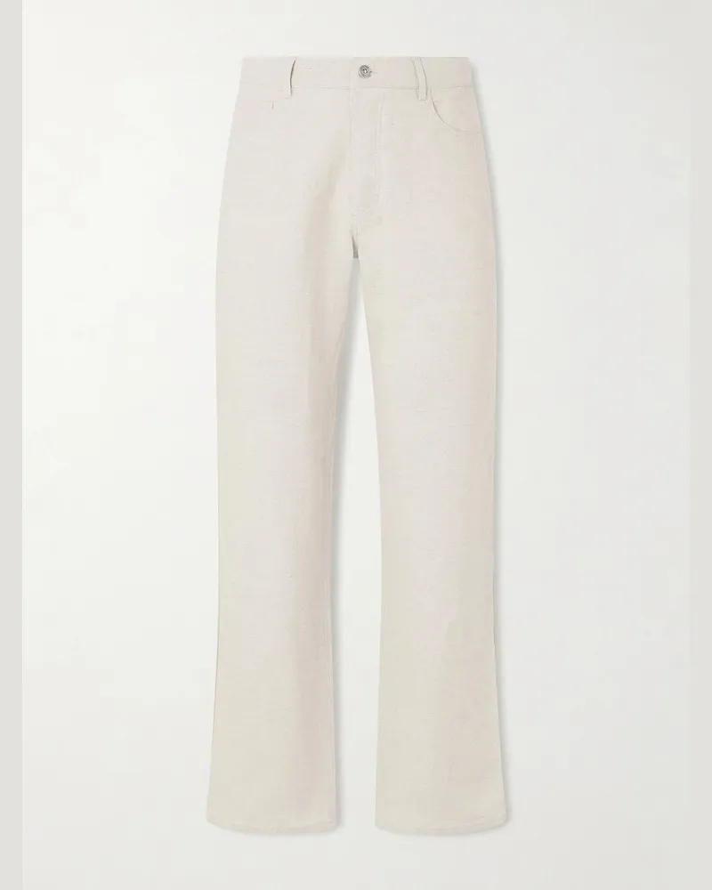 MR P. Edward Straight-Leg Linen and Cotton-Blend Trousers Neutrals
