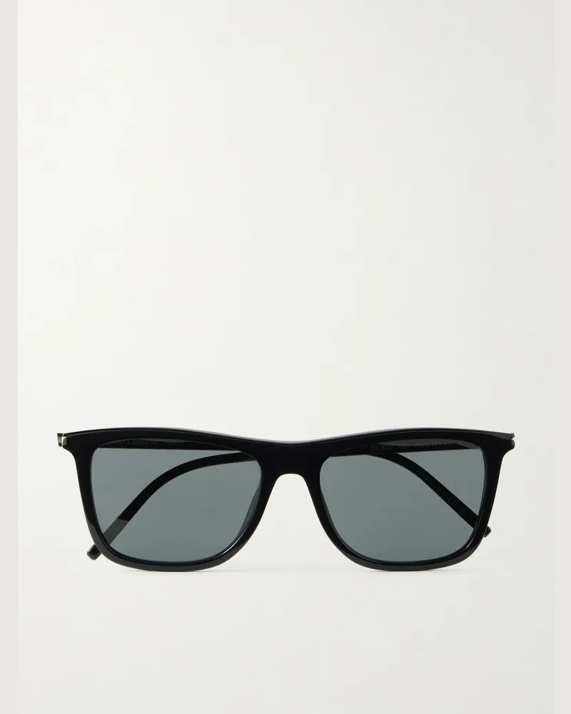 Saint Laurent Squared-Frame Acetate Sunglasses Black