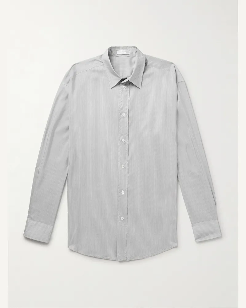 The Row Granada Hemd aus Seide mit Nadelstreifen Grau
