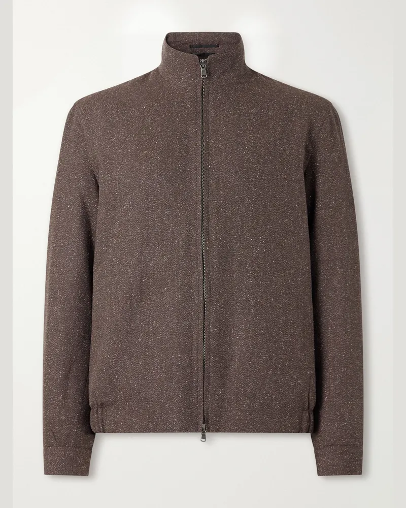 Sunspel Donegal Wool and Silk-Tweed Jacket Brown