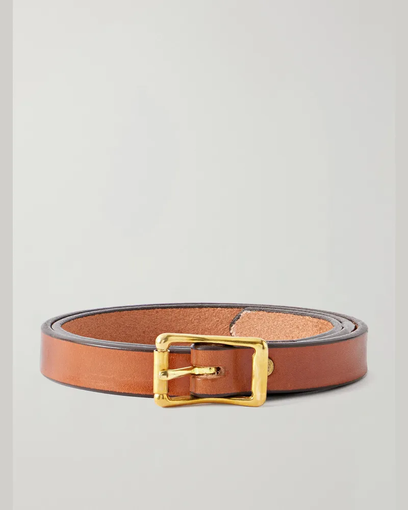 YUKETEN 2cm Leather Belt Brown