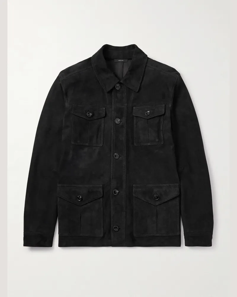 Tom Ford Jacke aus Veloursleder Schwarz