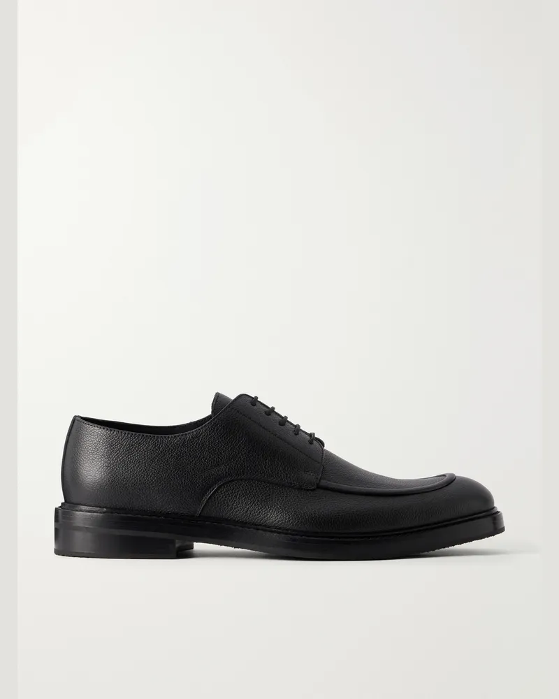 Manolo Blahnik Newbury Full-Grained Leather Derby Shoes Black