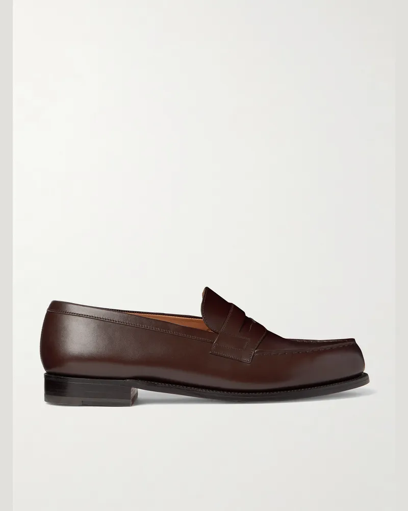 JM Weston 180 Moccasin Leather Loafers Brown