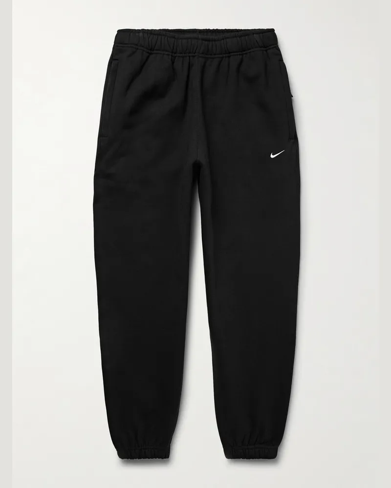 Nike Solo Swoosh schmal zulaufende Jogginghose aus Jersey aus einer Baumwollmischung mit Logostickerei Schwarz