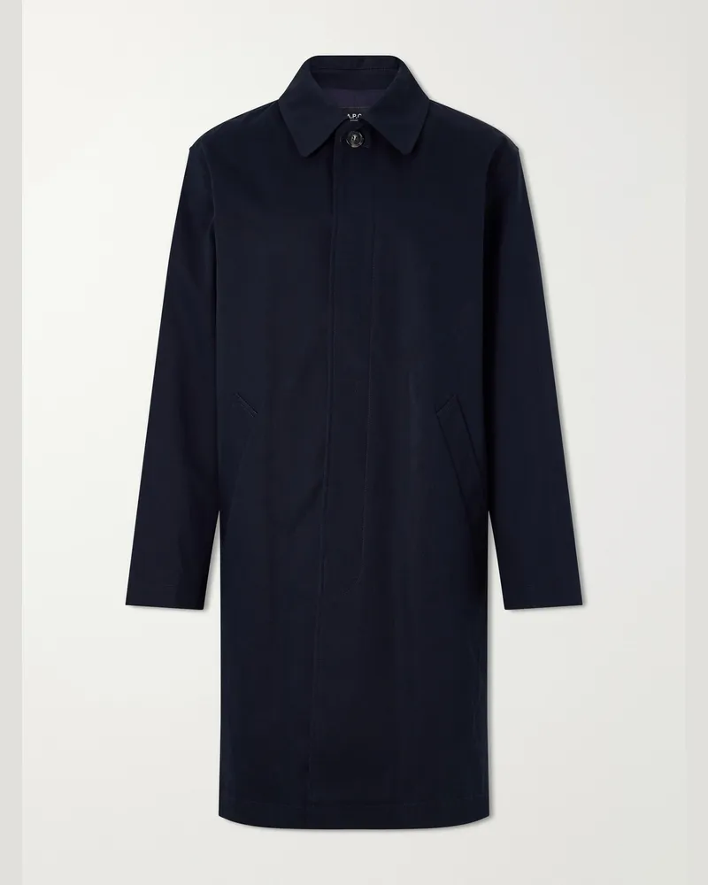 A.P.C. Mac Duras Cotton Mac Coat Blue