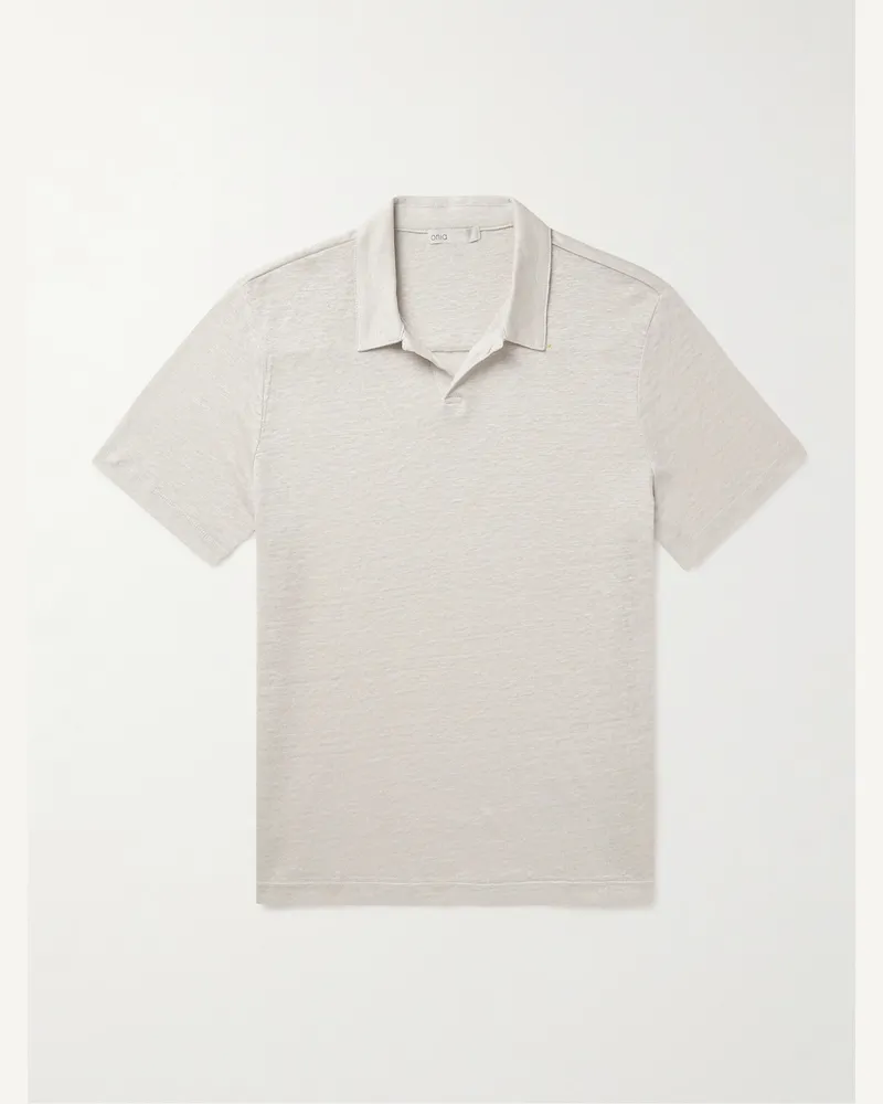 Onia Shaun Polohemd aus Leinen-Jersey Neutral