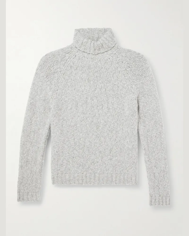 MR P. Rollkragenpullover aus Bouclé aus einer Alpakawollmischung Grau