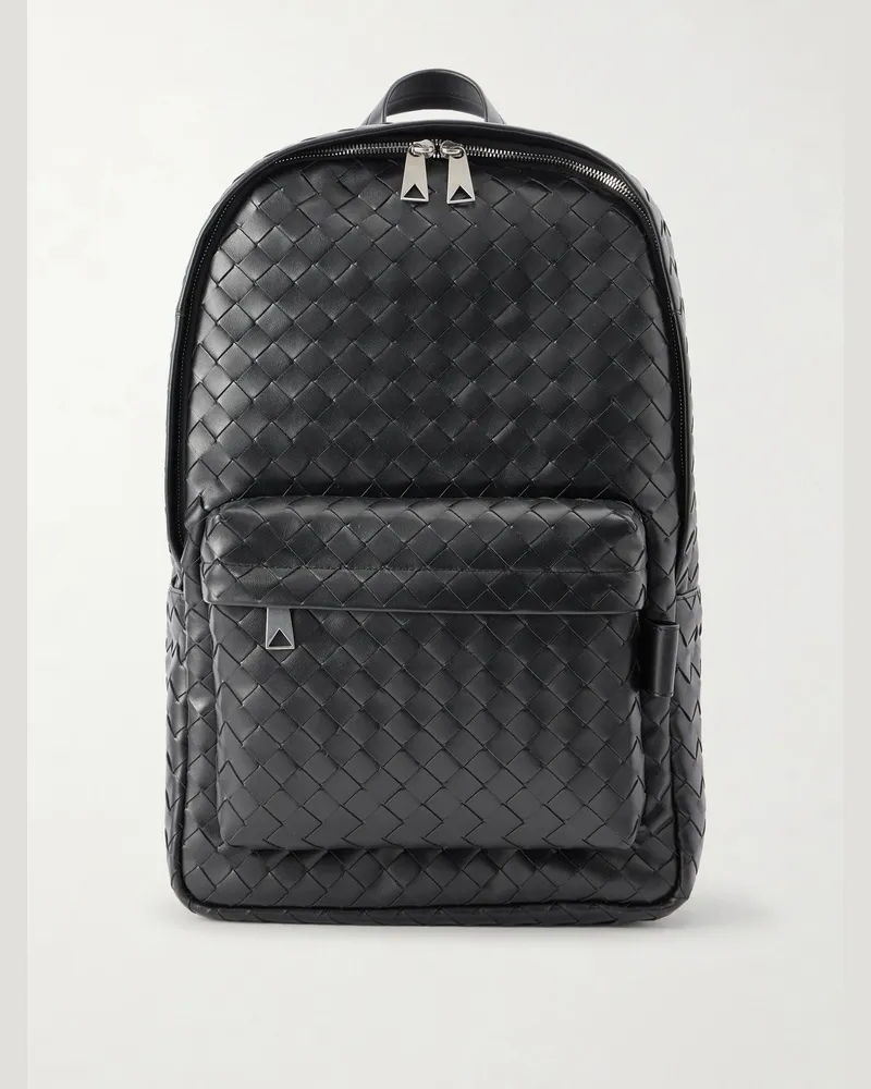 Bottega Veneta Intrecciato Leather Backpack Black