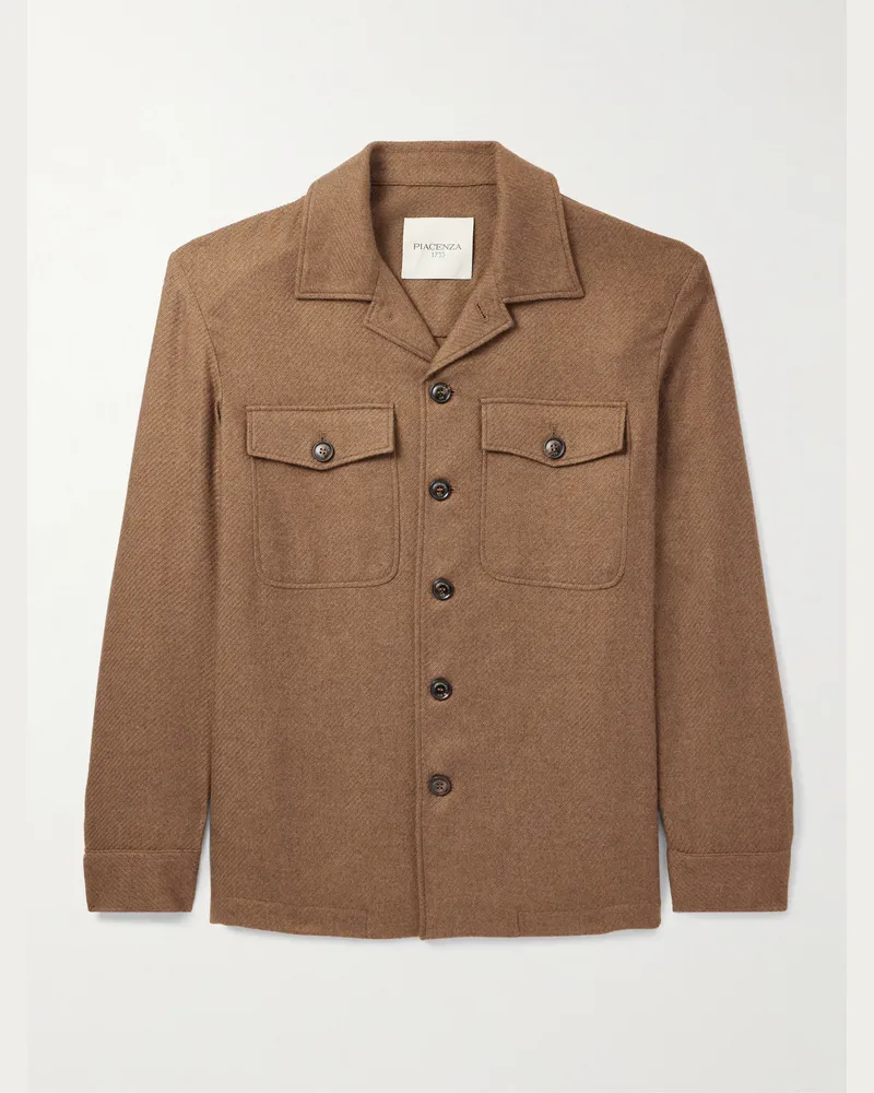 PIACENZA 1733 Hemdjacke aus einer Kaschmir-Seidenmischung Braun